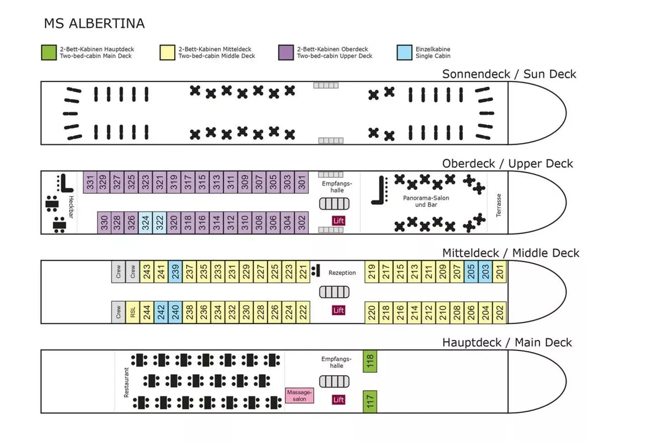 Deckplan MS Albertina